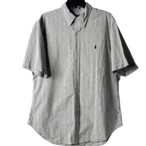 Polo Ralph Lauren short sleeve Classic Fit Button-Down Navy stripe shirt